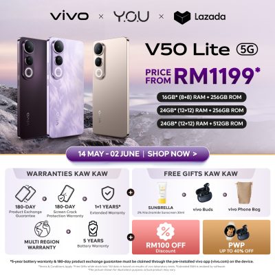 vivo V50 Lite Now on Lazada Mall – Enjoy 3 Exclusive Freebies